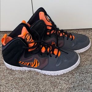 Black grey and orange Nike's